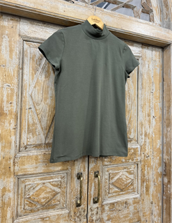 ВОДОЛАЗКА c короткой стойкой и коротким рукавом (из хлопкового трикотажа, зеленая) - фото 38596