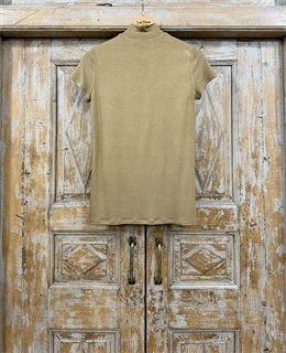 ВОДОЛАЗКА с коротким воротником и коротким рукавом (из тонкого трикотажа), теплый бежевый - фото 38602