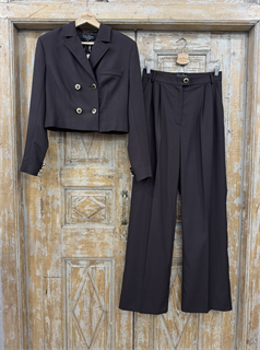 БРЮКИ New Палаццо с 2 защипами (из костюмной поливискозы, КОФЕЙНО-ШОКОЛАДНЫЙ) - фото 38649