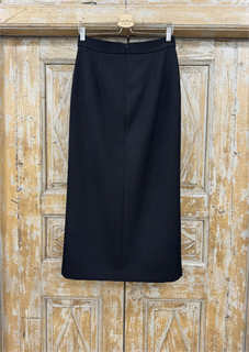 ЮБКА миди КАРАНДАШ-РЮМОЧКА с разрезом спереди (из плотной премиум шерсти в рубчик) - фото 38661