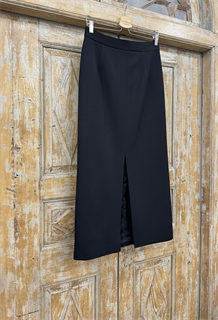 ЮБКА миди КАРАНДАШ-РЮМОЧКА с разрезом спереди (из плотной премиум шерсти в рубчик) - фото 38663