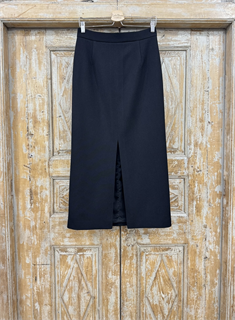 ЮБКА миди КАРАНДАШ-РЮМОЧКА с разрезом спереди (из плотной премиум шерсти в рубчик) - фото 38664