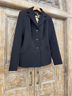 ЖАКЕТ приталенный, однобортный (из черной шерсти в рубчик) - фото 38669