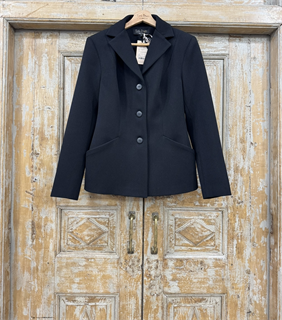 ЖАКЕТ приталенный, однобортный (из черной шерсти в рубчик) - фото 38670