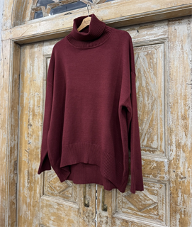 СВИТЕР оверсайз с горлом OneSize (из вискозы с полиэстером) - фото 38693