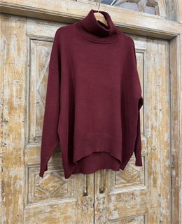 СВИТЕР оверсайз с горлом OneSize (из вискозы с полиэстером) - фото 38694