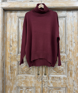 СВИТЕР оверсайз с горлом OneSize (из вискозы с полиэстером) - фото 38695