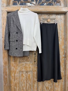 СВИТЕР оверсайз с горлом OneSize (из вискозы с полиэстером) - фото 38700