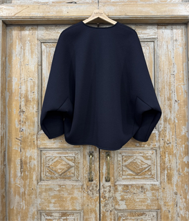 БЛУЗКА-ТОП с рукавами "летучая мышь" из Хлопкового неопрена с начесом - фото 38774