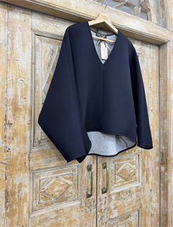 БЛУЗКА-ТОП с рукавами "летучая мышь" из Хлопкового неопрена с начесом - фото 38777