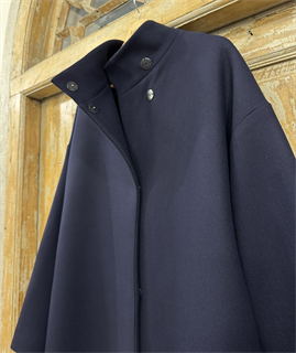 ПАЛЬТО с воротником стойкой, баллон, OneSize (из шерсти в рубчик) - фото 38804