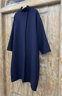 ПАЛЬТО с воротником стойкой, баллон, OneSize (из шерсти в рубчик) - фото 38805