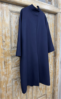 ПАЛЬТО с воротником стойкой, баллон, OneSize (из шерсти в рубчик) - фото 38806