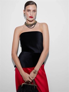 БРЮКИ New Палаццо с 2 защипами (из атласа) - фото 39040