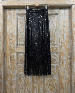 ЮБКА-карандаш на завязке, D-90, из пайеток "МОНЕТКИ" (ЧЕРНЫЕ) - фото 39065