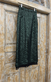 ЮБКА миди КАРАНДАШ-РЮМОЧКА с разрезом спереди (из изумрудных пайеток) - фото 39086