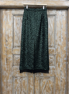 ЮБКА миди КАРАНДАШ-РЮМОЧКА с разрезом спереди (из изумрудных пайеток) - фото 39087