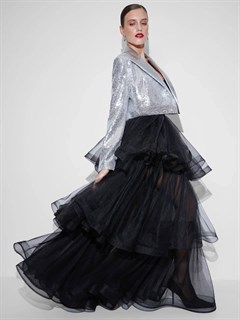ЮБКА "ИДА", в пол, трехъярусная пышная, без подкладки (из черного фатина) - фото 39104