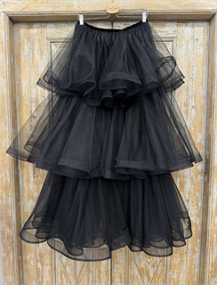 ЮБКА "ИДА", в пол, трехъярусная пышная, без подкладки (из черного фатина) - фото 39110