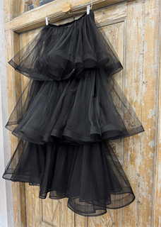 ЮБКА "ИДА", в пол, трехъярусная пышная, без подкладки (из черного фатина) - фото 39111