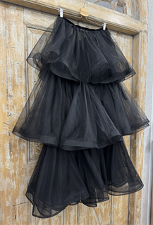 ЮБКА "ИДА", в пол, трехъярусная пышная, без подкладки (из черного фатина) - фото 39112