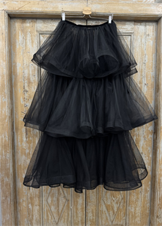 ЮБКА "ИДА", в пол, трехъярусная пышная, без подкладки (из черного фатина) - фото 39113