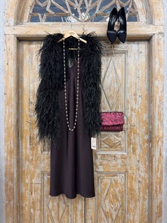 КЛАТЧ-конверт из БОРДО пайеток на цепочке - фото 39244