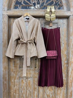 КЛАТЧ-конверт из БОРДО пайеток на цепочке - фото 39246