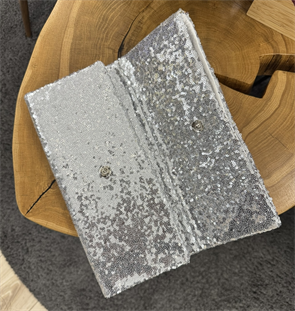 КЛАТЧ-конверт из серебристых Пайеток - фото 39296