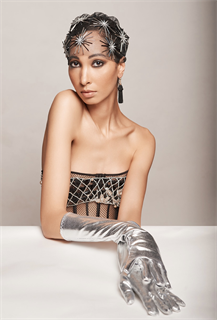 ТЮРБАН из вуали со стразами Swarovski "ЗВЕЗДЫ" by Beretkah