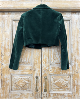 ЖАКЕТ "БОЛЕРО" с острыми лацканами, двубортный, приталенный (из изумрудного бархата ) - фото 39318