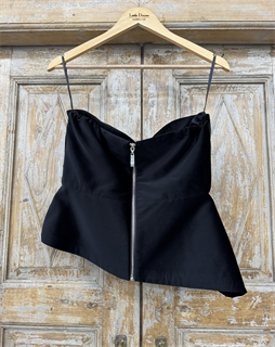 БЮСТЬЕ с БАСКОЙ наискосок (из плотного бархата) - фото 39428