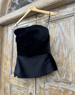 БЮСТЬЕ с БАСКОЙ наискосок (из плотного бархата) - фото 39429