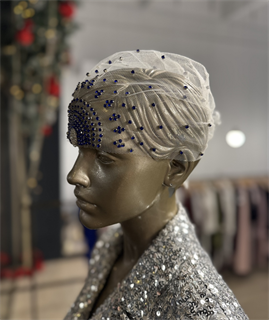 ТЮРБАН из вуали со стразами Swarovski by Beretkah - фото 39434