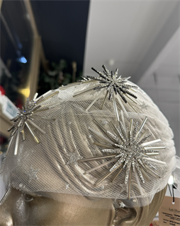 ТЮРБАН из вуали со стразами Swarovski "ЗВЕЗДЫ" by Beretkah - фото 39445