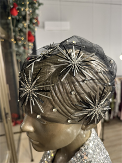 ТЮРБАН из вуали со стразами Swarovski "ЗВЕЗДЫ" by Beretkah - фото 39448