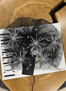 ТЮРБАН из вуали со стразами Swarovski "ЗВЕЗДЫ" by Beretkah - фото 39451