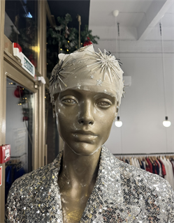 ТЮРБАН из вуали со стразами Swarovski "ЗВЕЗДЫ" by Beretkah - фото 39497