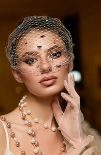 СЕТОЧКА для волос со стразами (серебристая) by Beretkah - фото 39519