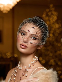 СЕТОЧКА для волос со стразами (серебристая) by Beretkah - фото 39520