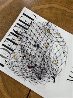 СЕТОЧКА для волос со стразами (черная с цветными) by Beretkah - фото 39526