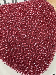 ШЛЯПКА-таблетка "СЕРДЦЕ" из бархата с бисером by Beretkah - фото 39557