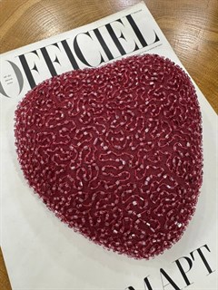 ШЛЯПКА-таблетка "СЕРДЦЕ" из бархата с бисером by Beretkah - фото 39558