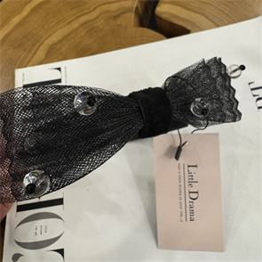 Ободок из с бантом из сетки с прозрачными бусинами by Beretkah - фото 39585