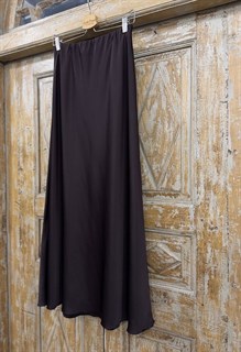 ЮБКА трапеция по косой двойная двусторонняя, длина 100 см от талии (из премиум-атласа), ШОКОЛАД - фото 39661