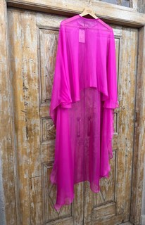 БЛУЗКА-накидка в пол из легкого шифона (ФУКСИЯ) - фото 39724