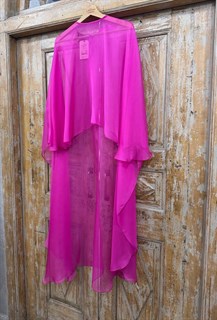 БЛУЗКА-накидка в пол из легкого шифона (ФУКСИЯ) - фото 39725