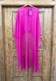 БЛУЗКА-накидка в пол из легкого шифона (ФУКСИЯ) - фото 39726