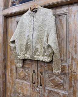 КУРТКА-БОМБЕР oversize, короткий (из золотого жаккарда) - фото 39740