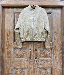 КУРТКА-БОМБЕР oversize, короткий (из золотого жаккарда) - фото 39742